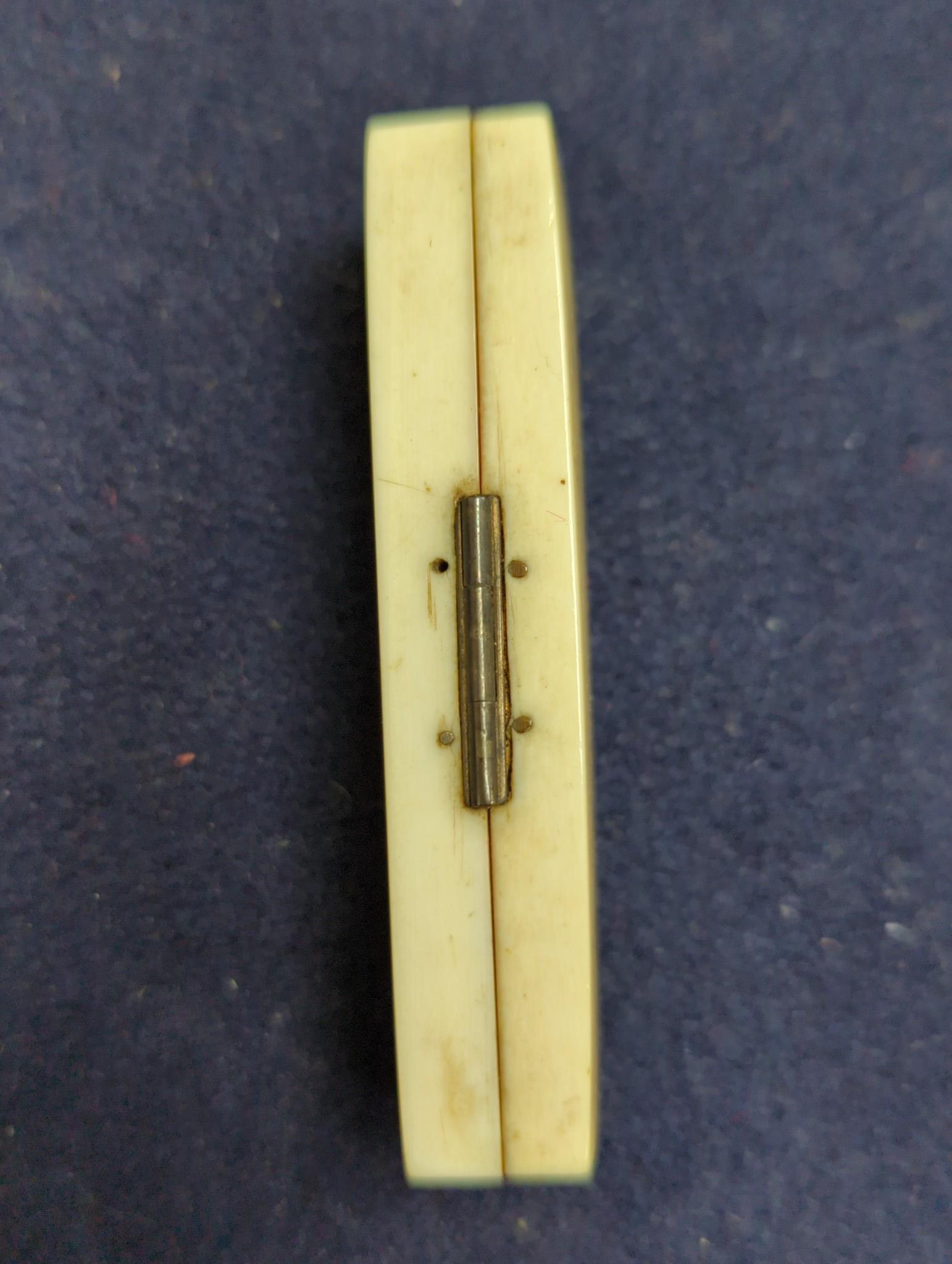 A George III ivory toothpick case, now containing a small thermometer